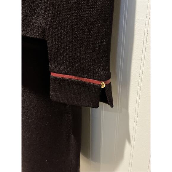 Vtg St John 2pc Skirt Suit Dk Brown Santana Knit Button Front Jacket Size 2 - Picture 6 of 15